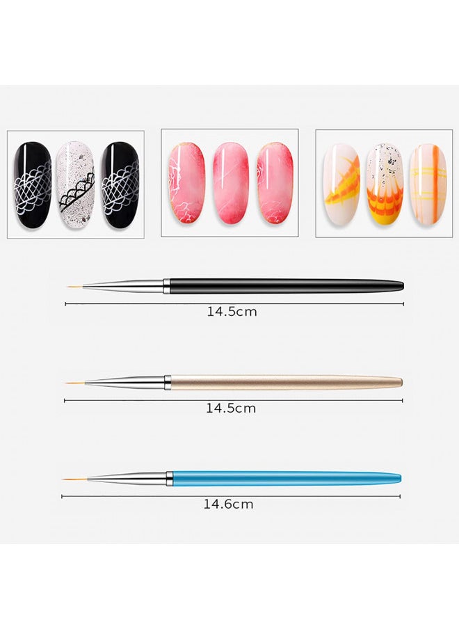 8 Pieces Nail Art Brushes Set Nail Art Liner Brushes UV Gel Painting Nail Gradient Brush Lace Nail Ombre Brush French Tip Ombre Nail Brushes Double Ended Nail Sponge Pen Manicure Kit