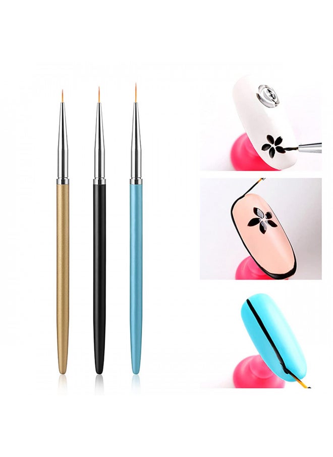 8 Pieces Nail Art Brushes Set Nail Art Liner Brushes UV Gel Painting Nail Gradient Brush Lace Nail Ombre Brush French Tip Ombre Nail Brushes Double Ended Nail Sponge Pen Manicure Kit