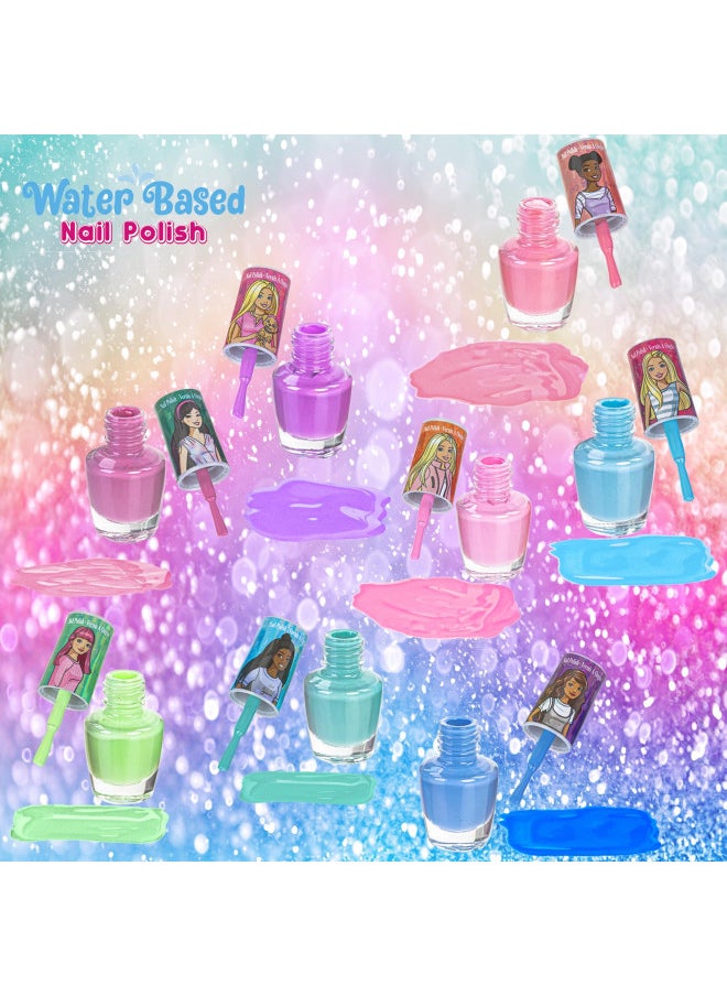 Townley Girl Non-Toxic Peel-Off Water-Based Safe Nail Polish Set with Nail Dryer for Kids, Batteries Not Included, Ages 3 and Up