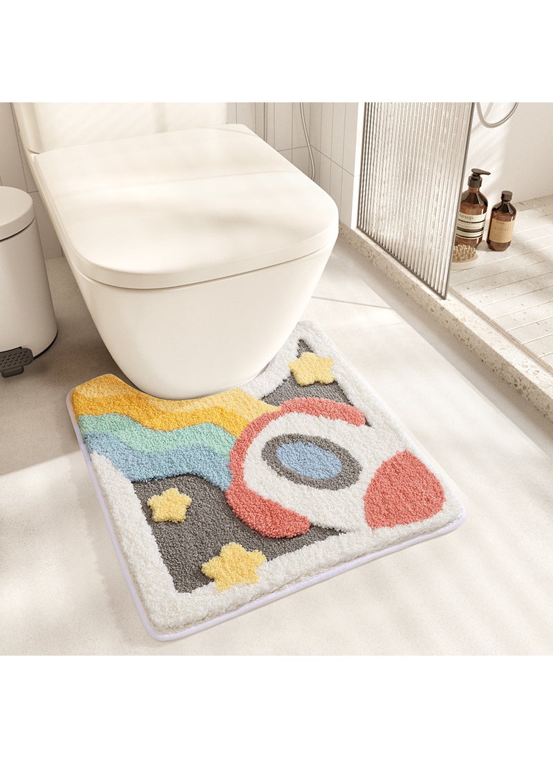 1 x 5 pcs Modern Minimalist INS Bathroom Mat Small rocket