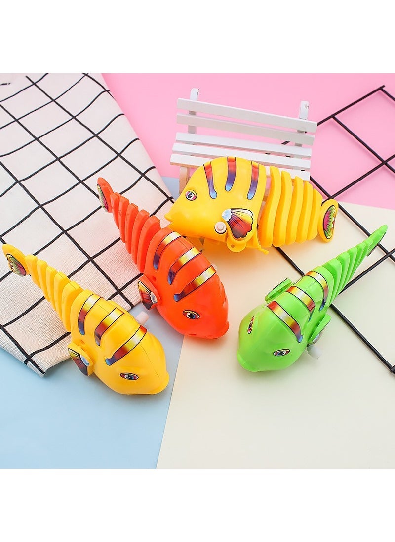 Classic Wind-Up Tin Frog Toy for Kids Coil [small plastic fish]]