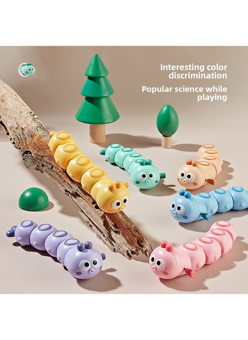 Cute Wind-Up Caterpillar Toy for Kids 5 Random Caterpillar (color can be noted)