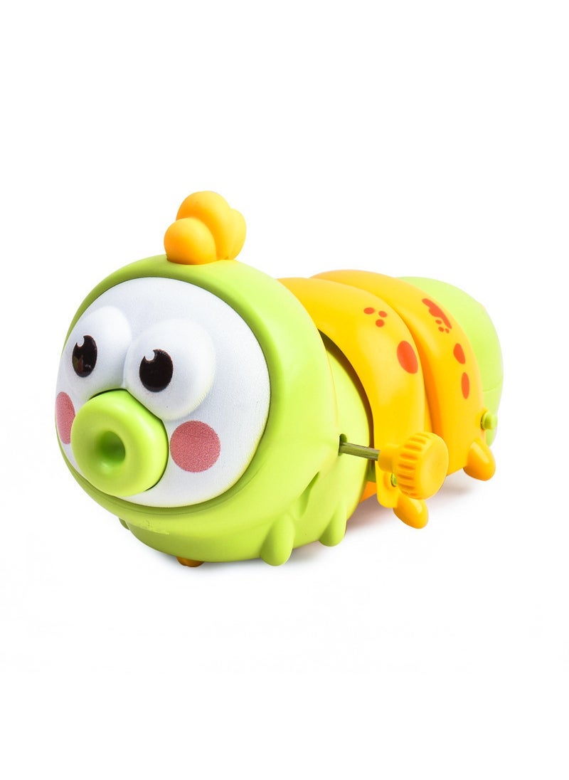 Cute Wind-Up Caterpillar Toy for Kids retractable caterpillar green