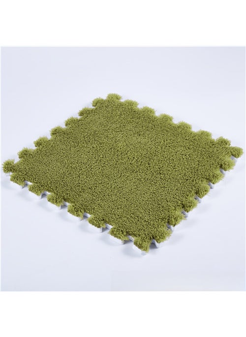 Thick Washable Bedroom Carpet Puzzle Army Green