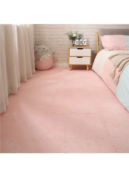 Thick Washable Bedroom Carpet Puzzle Pink