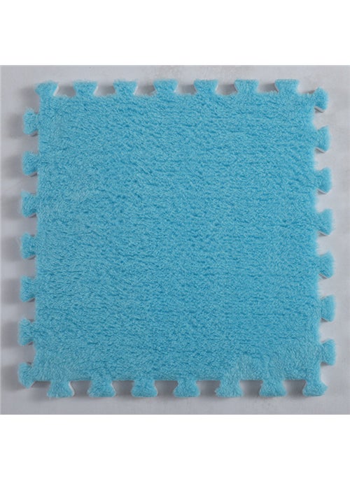 Thick Washable Bedroom Carpet Puzzle Sea Blue