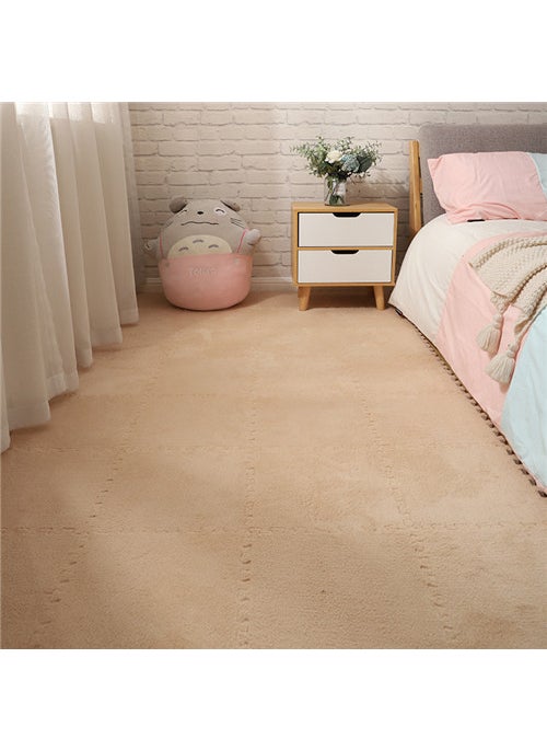 Thick Washable Bedroom Carpet Puzzle Camel