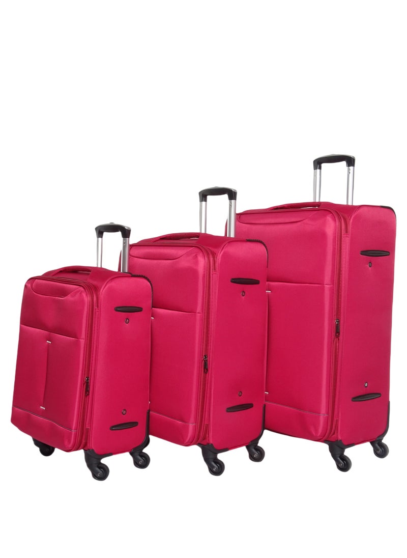 Saw&See 3 Piece Oxford Cloth Trolley Luggage Set Universal Wheels with Digital Lock 20/24/28 Inch Red