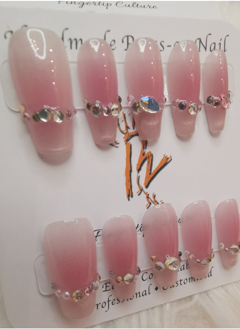 Binzo Beauty Handmade Press On Nails, 10pcs, Nails Art , Acrylic Nails, False Nails, Luxury Collection, Luxury Nails Arts, New Accessories， Wedding Nails，Party Nails.