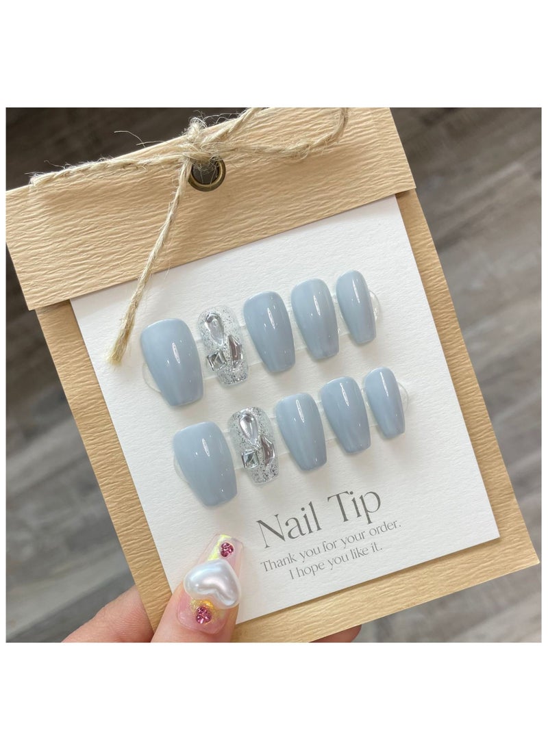 Binzo Beauty Handmade Press On Nails, 10pcs, Nails Art , Acrylic Nails, False Nails, Luxury Collection, Luxury Nails Arts, New Accessories， Wedding Nails，Party Nails.