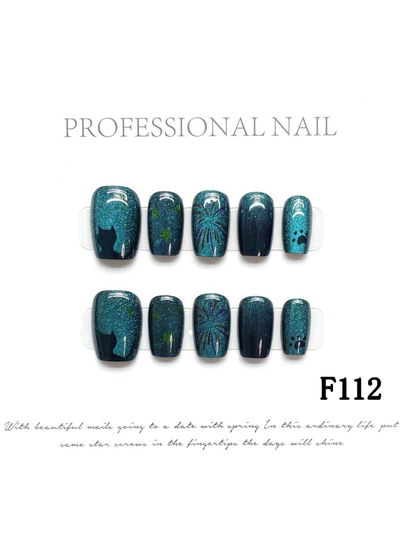 Binzo Beauty Handmade Cat Eye Press On Nails, 10pcs,Nails Art , Acrylic Nails, False Nails