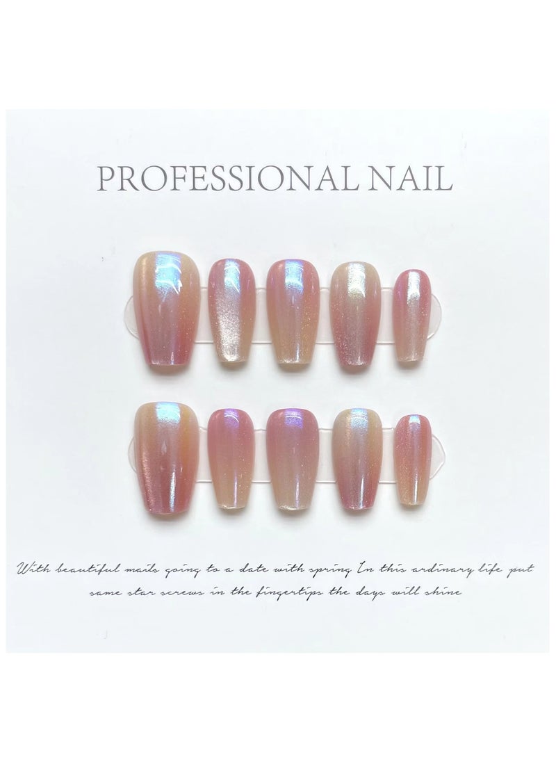 Binzo Beauty Handmade Electroplate Press On Nails, 10pcs,Nails Art , Acrylic Nails, False Nails