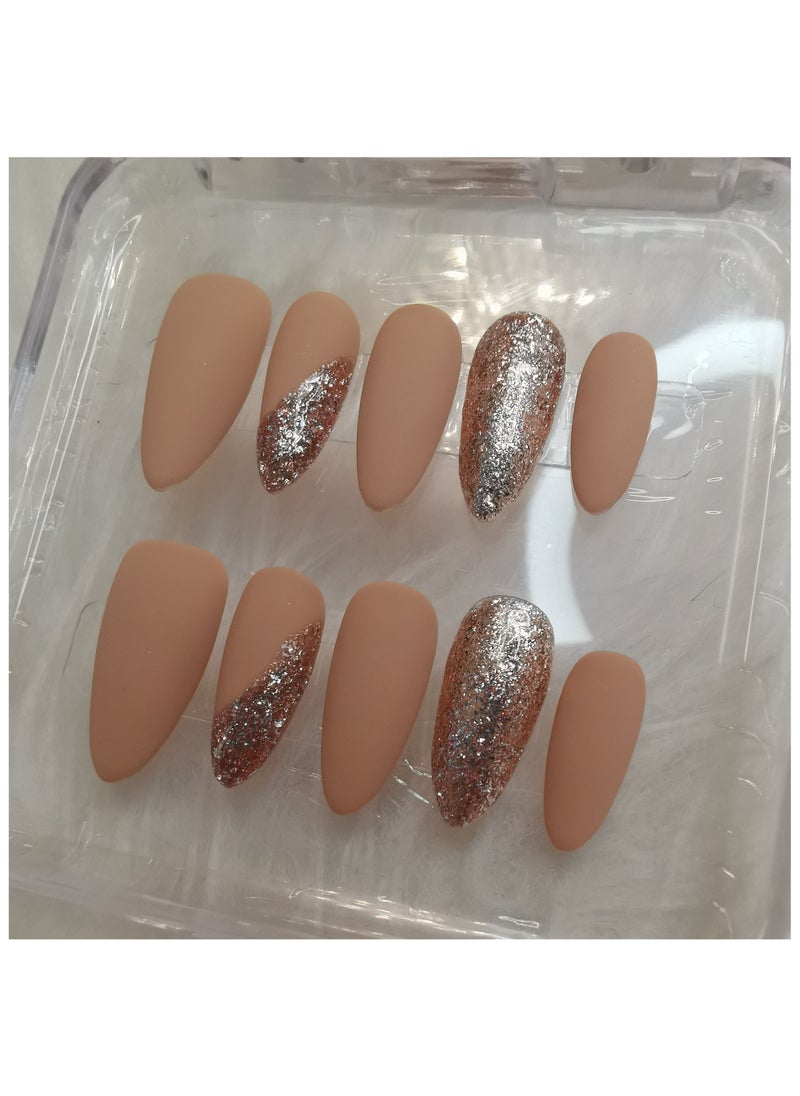 Binzo Beauty Handmade Press On Nails, 10pcs, Nails Art , Acrylic Nails, False Nails, Luxury Collection, Luxury Nails Arts, New Accessories， Wedding Nails，Party Nails.