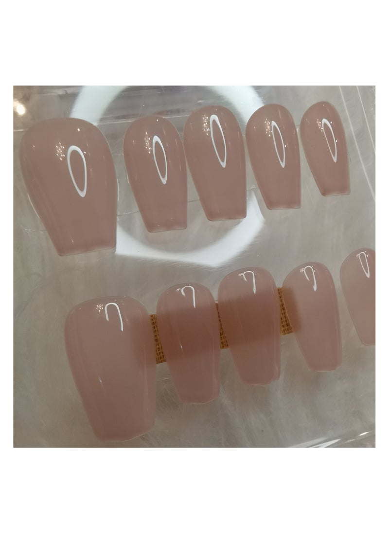 Binzo Beauty Press On Handmade Nails, 10pcs,Nails Art , Acrylic Nails, False Nails，Natually Nails