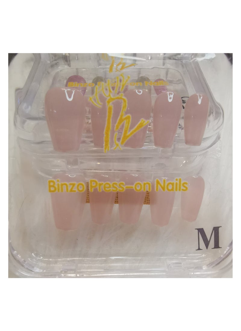 Binzo Beauty Press On Handmade Nails, 10pcs,Nails Art , Acrylic Nails, False Nails，Natually Nails