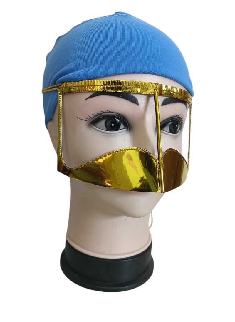 Battoulah, Burqa, Niqab, Arabian Traditional Facemask, Golden Paper 2pcs