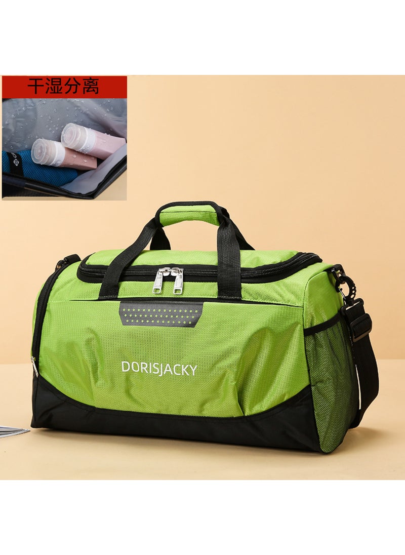 1 x 5 pcs Large Capacity Travel Duffel with Shoe Compartment Green [independent shoe position + dry and wet separation]]