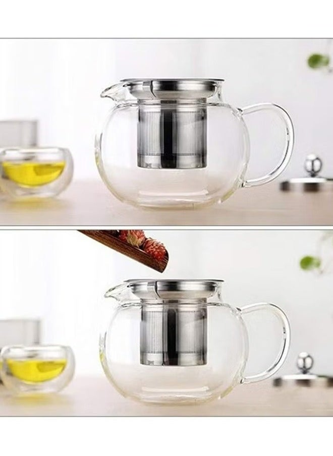 Heat Resistant Glass Teapot With Stainless Steel Infuser 950ml
