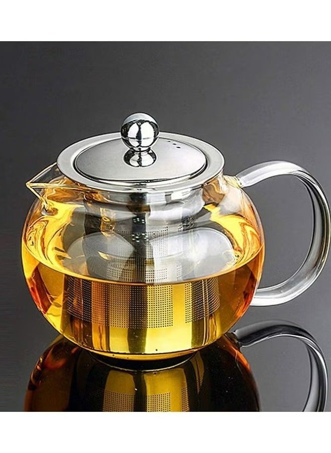 Heat Resistant Glass Teapot With Stainless Steel Infuser 950ml