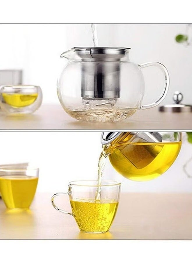 Heat Resistant Glass Teapot With Stainless Steel Infuser 950ml
