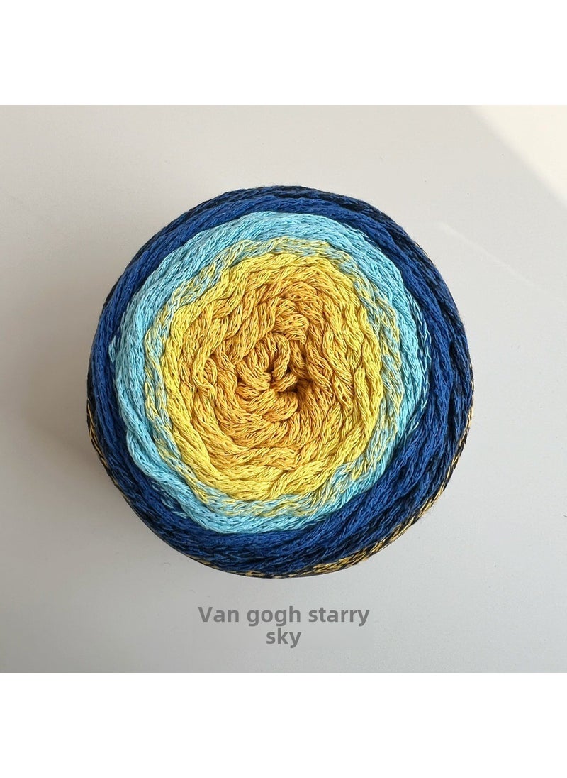 BigGift Korean Hollow Cotton Colorful Yarn Van Gogh Starry Sky