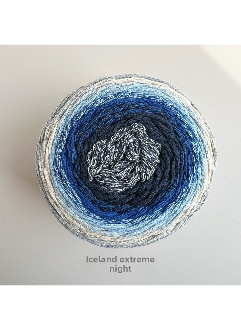 BigGift Korean Hollow Cotton Colorful Yarn Iceland Polar Night