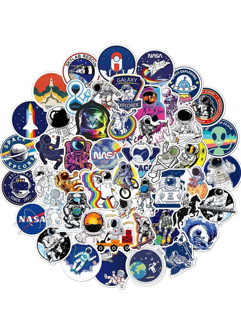 Trendy NASA Astronaut Stickers for Boys Girls Teens|100 Pcs|Waterproof Vinyl Stickers for Laptop Computer Phone Tablet Luggage Bike Helmet Waterbottle Flasks Cup,Decals Pack(Space Exploration)