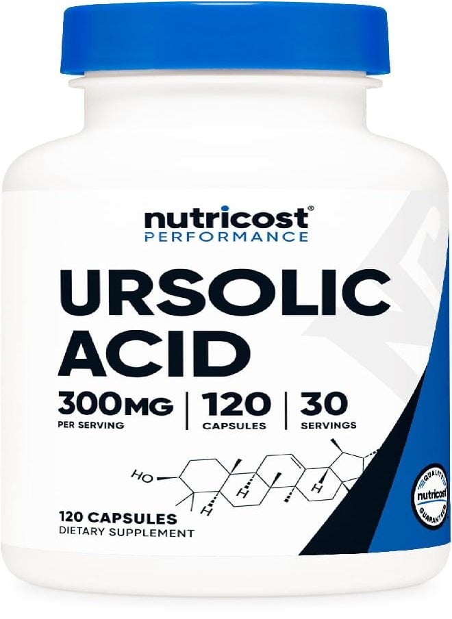 Nutricost Ursolic Acid 300mg 120 Capsules Vegetarian Non GMO Gluten Free Soy Free