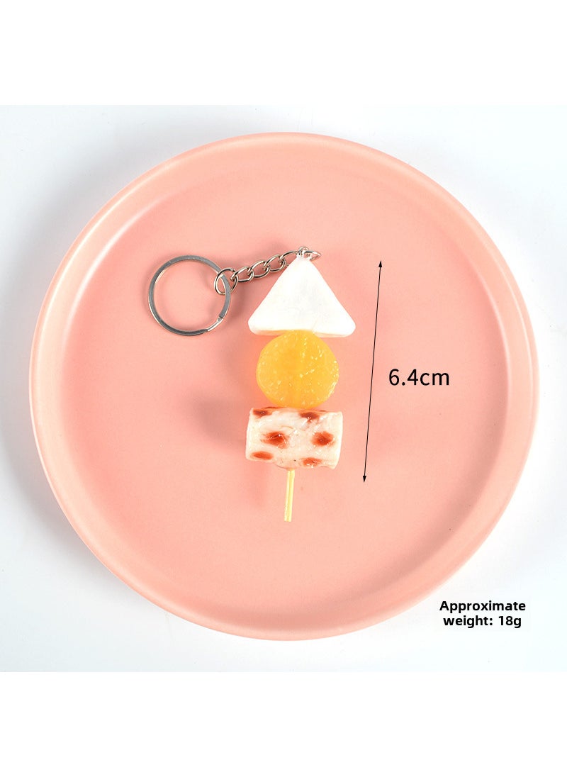 Mini BBQ Skewer Simulation Toy Keychains Kwantung Cooking Keychain