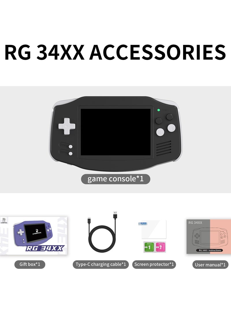 ANBERNIC RG 34XX horizontal version 3.4-inch childhood classic retro handheld game console with TV 2024 new nostalgic streaming connection handle handheld