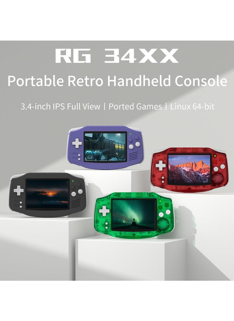 ANBERNIC RG 34XX horizontal version 3.4-inch childhood classic retro handheld game console with TV 2024 new nostalgic streaming connection handle handheld