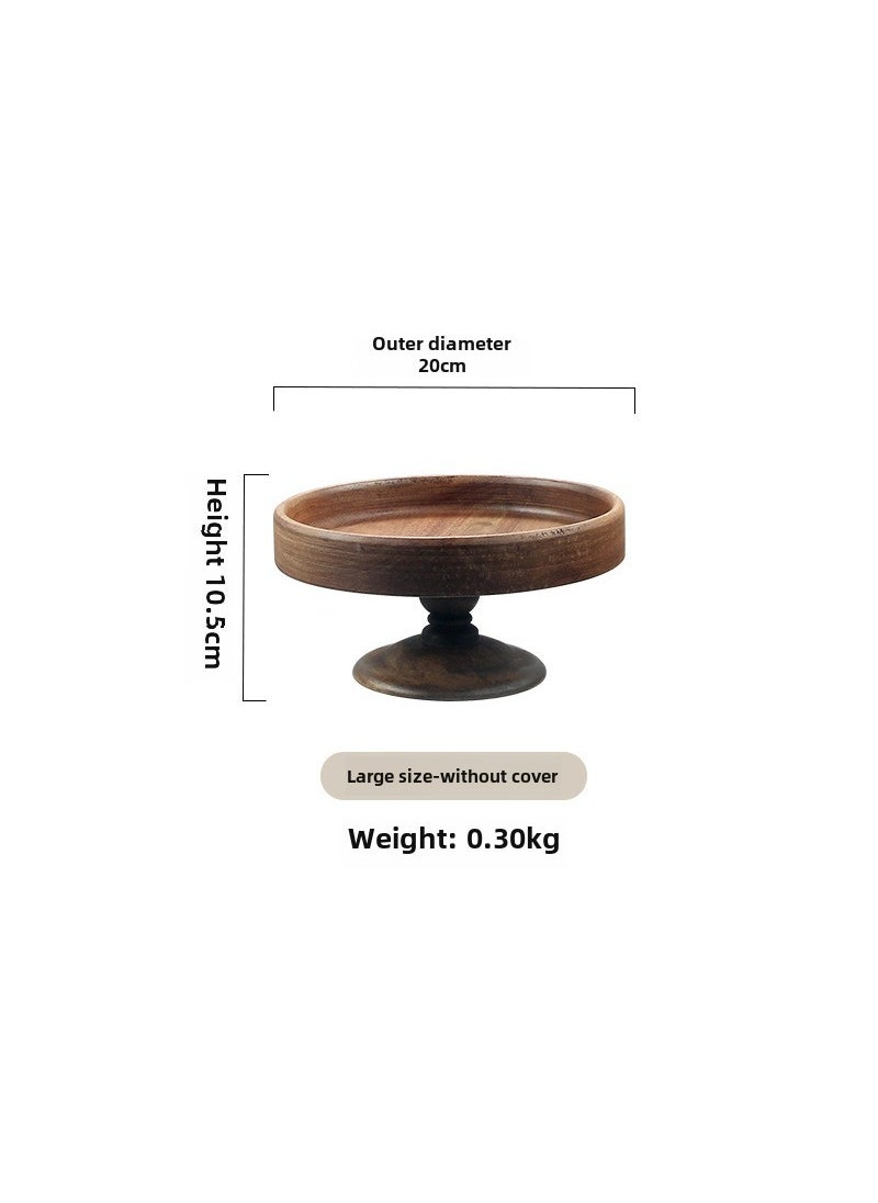 Wooden Cake Tray Glass Dome Dessert Stand Large Cake Plate Single Plate