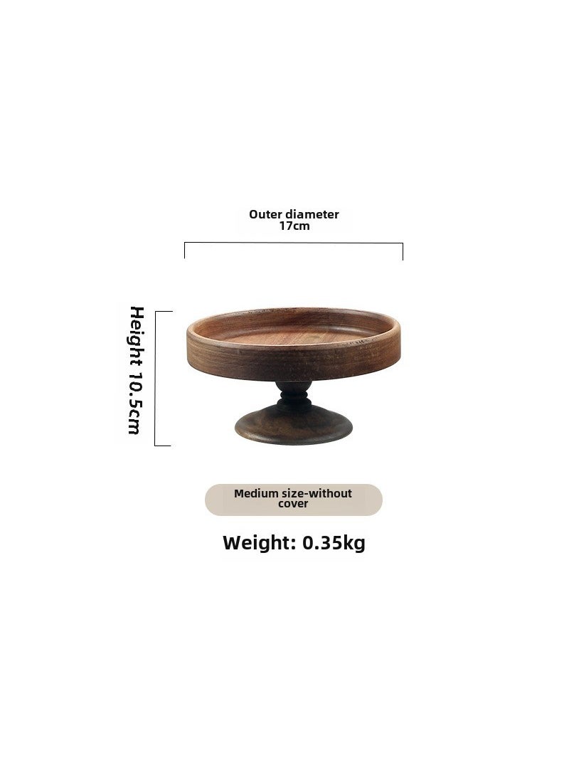 Wooden Cake Tray Glass Dome Dessert Stand Medium Cake Plate Single Plate