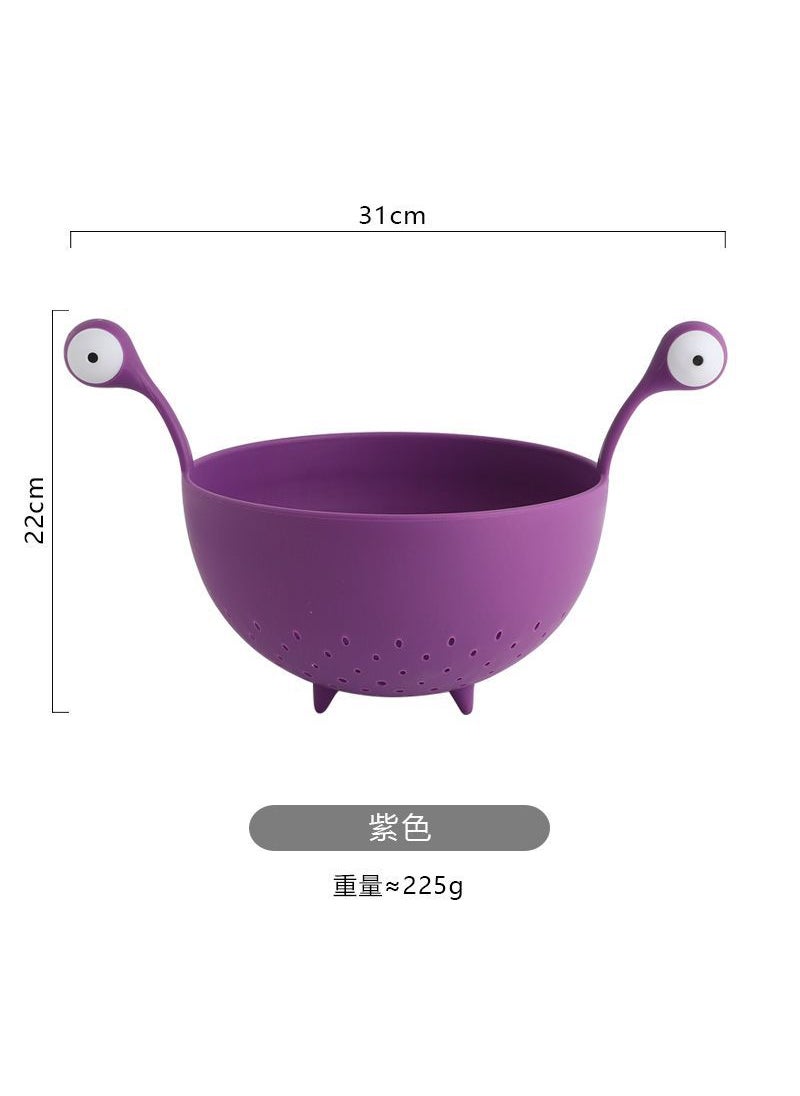 Nordic Ins Big Eyes Fruit Plate Creative Snack Organizer Purple-Fruit Draining Basket