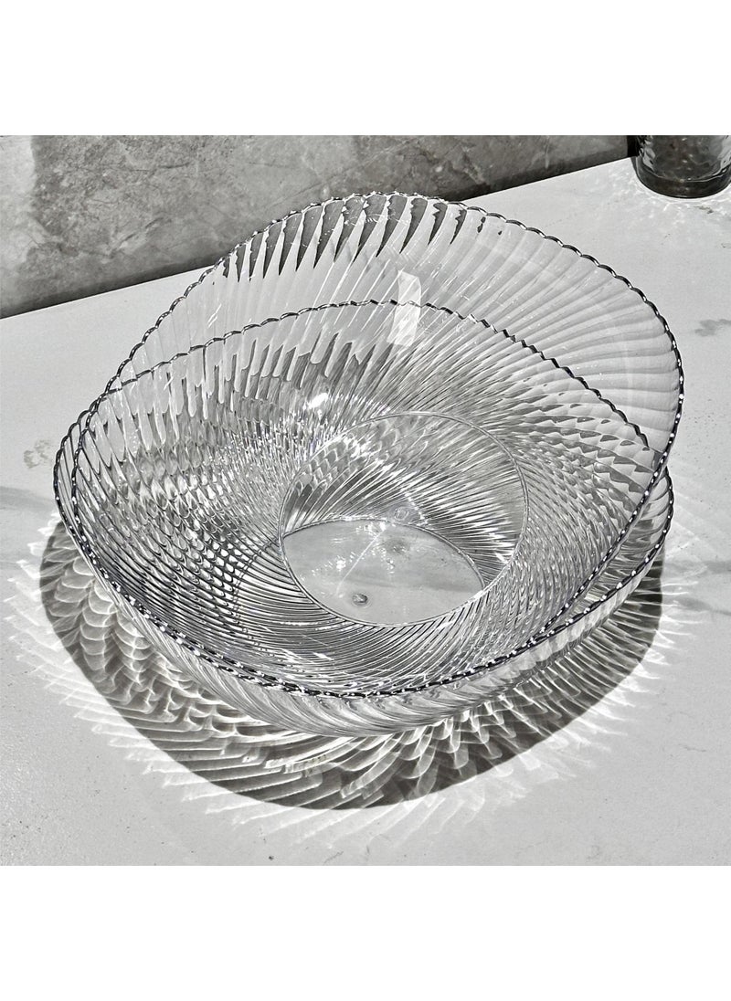 Luxurious Clear Fruit Tray for Living Room Two transparent silver sides