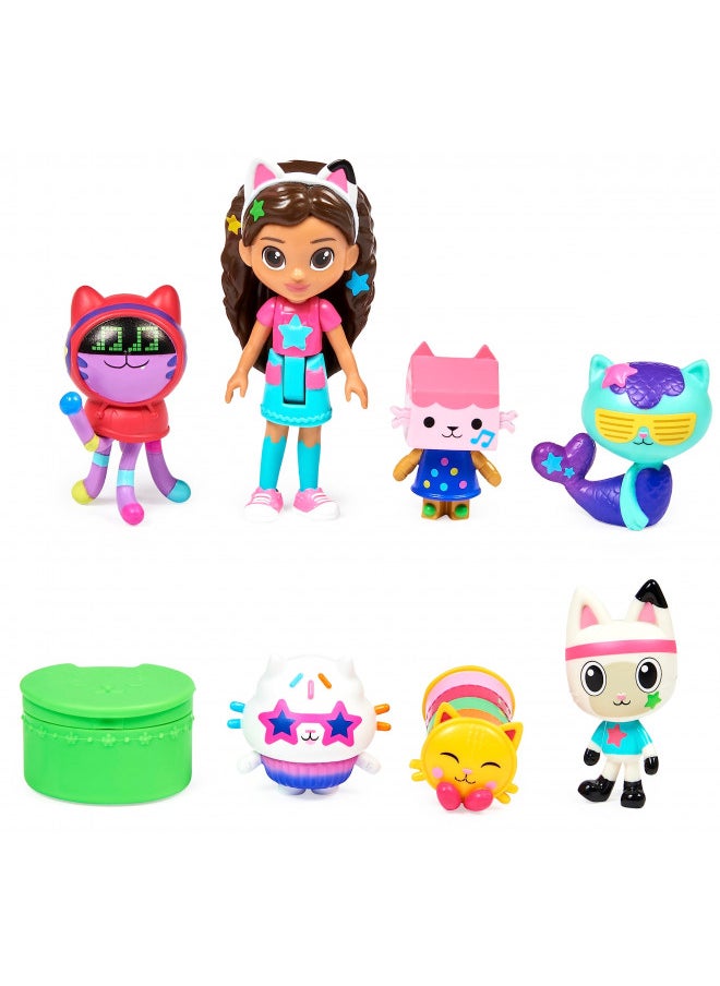 Gabby's Dollhouse, Dance Party Theme Figure Set with a Gabby Doll, 6 Cat Toy Figures and Accessory Kids Toys for Ages 3 and up!