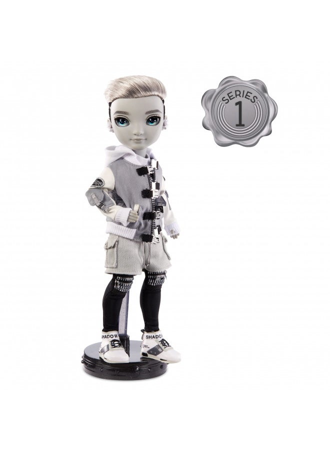 Rainbow High Shadow Series 1 Ash Silverstone- Greyscale Boy Fashion Doll. 2 Silver Designer Outfits to Mix & Match with Accessories