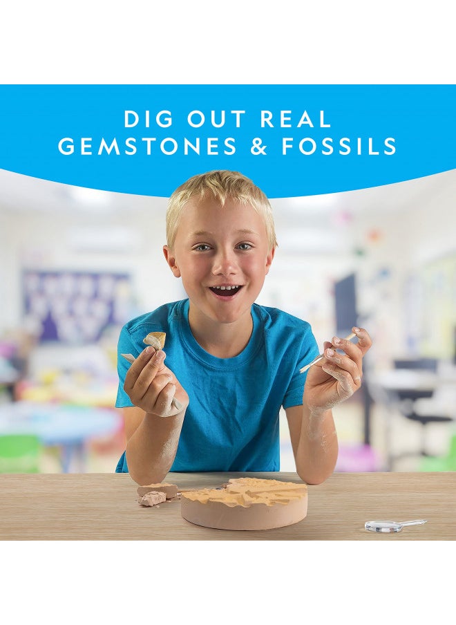 NATIONAL GEOGRAPHIC Mega Fossil and Gemstone Dig Kit - Excavate 20 Real Fossils and Gems, Science Kit for Kids, Rock Digging Excavation Kit, Geology Gifts for Boys and Girls (Amazon Exclusive)