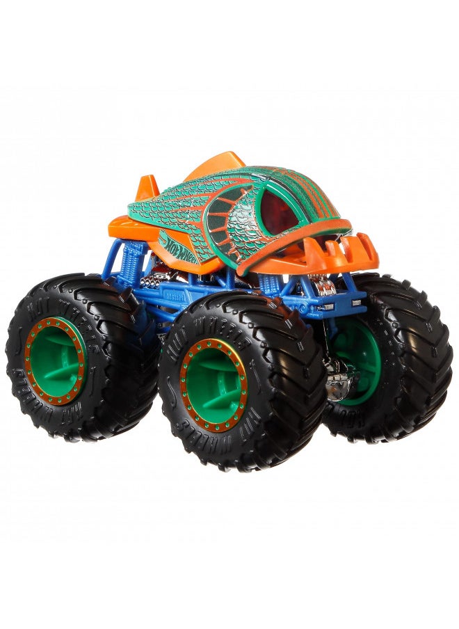 Hot Wheels Monster Trucks Creature 3-Pack, 1:64 Scale Toy Trucks: Shark Wreak, Piran-Ahh & Mega-Wrex