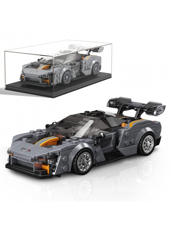 Mould King Speed Champion ML Senna Super Car Building Sets with Acrylic Display Case, 27008 Collectible Racing Car Model Building Blocks Kit Construction Toys Cars for Adults and Kids 8+(352 PCS)