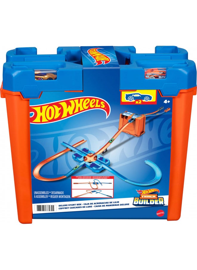 Hot Wheels Track Builder Playset, Deluxe Stunt Box with 25 Component Parts & 1:64 Scale Toy Car [Amazon Exclusive]