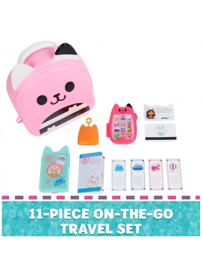 Gabby's Dollhouse, Gabby Girl On-The-Go Travel Set, Pretend Play Travel Toys, Toy Passport, Toy Phone and Compass Charm, Kids Toys for Girls & Boys 3+