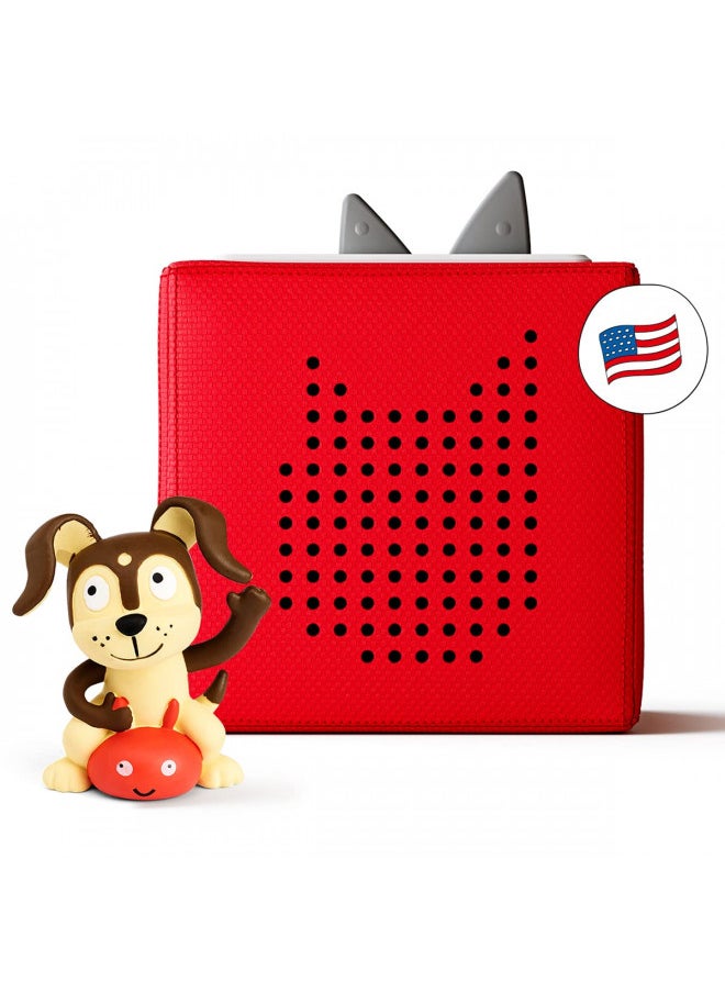 Toniebox Audio Player Starter Set with Playtime Puppy - Listen, Learn, and Play with One Huggable Little Box - Red