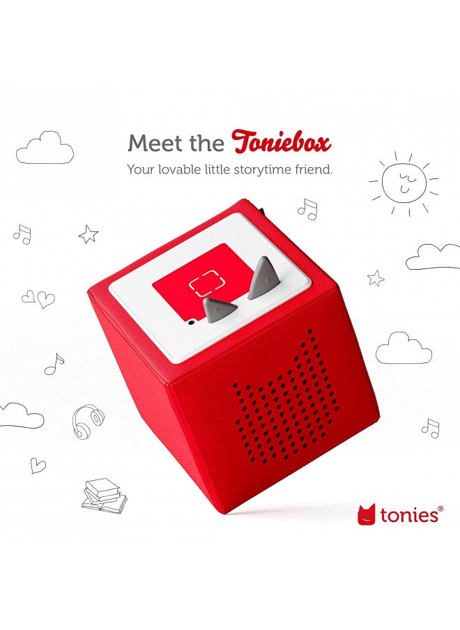 Toniebox Audio Player Starter Set with Playtime Puppy - Listen, Learn, and Play with One Huggable Little Box - Red