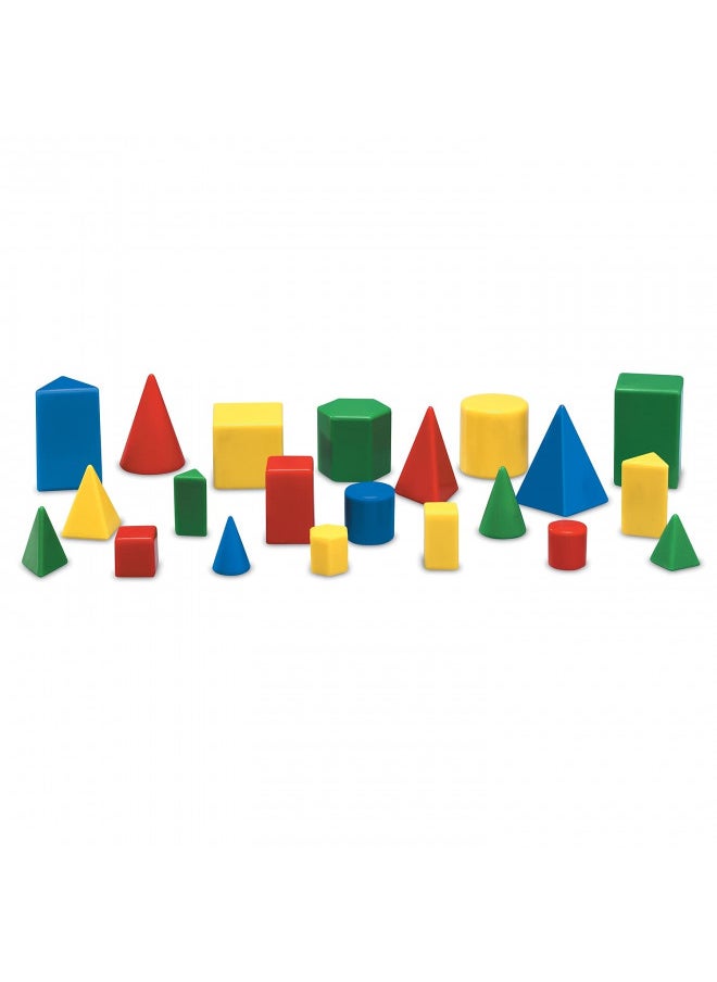 Learning Resources Mini GeoSolids, Geometry for Kids, Homeschool, Colorful Plastic Geometric Shapes, Teacher Accessories, 32 Pieces, Ages 5+