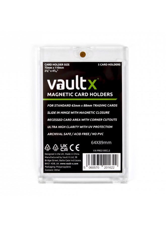 Vault X Magnetic Card Holders - 55pt for Trading Cards & Sports Cards (5 Pack)