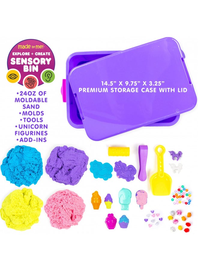 Made By Me Explore + Create Unicorn Sensory Bin - Sensory Bins for Toddlers - All-in-One Tactile Sensory Toys - Learn Through Play Toys - Unique Fine Motor Toys & Magical Sensory Experience