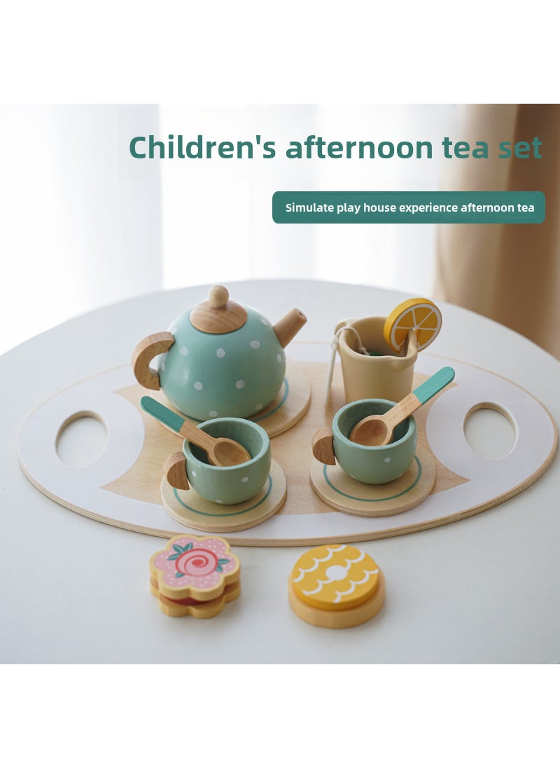 Wooden Kids Kitchen Playset Pretend Cooking Toy KB macaroon tea set 0.5