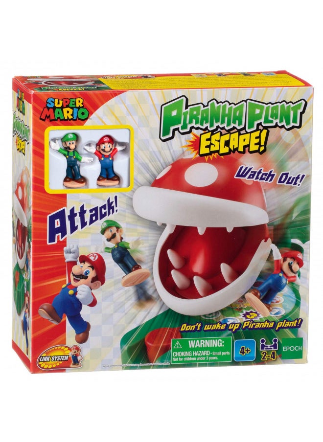 Epoch Games Super Mario Piranha Plant Escape!, Tabletop Action Game for Ages 4+ with 2 Collectible Super Mario Action Figures