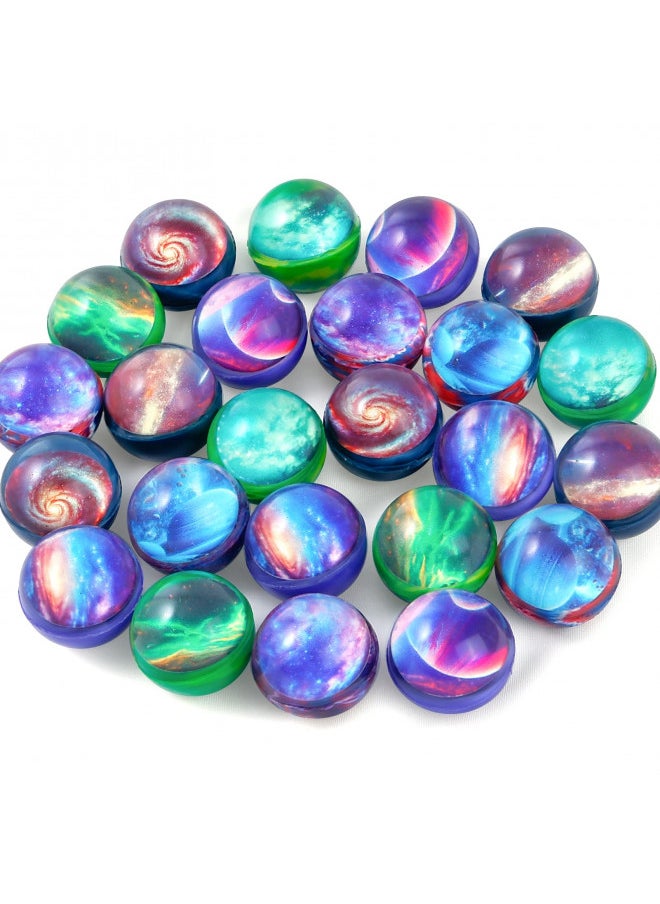 Pllieay 24PCS Galaxy Bouncy Balls, Space Bouncy Balls Bulk 32mm Space Theme Bouncy Balls for Kids Party Favors, Christmas Gift Bag Filling